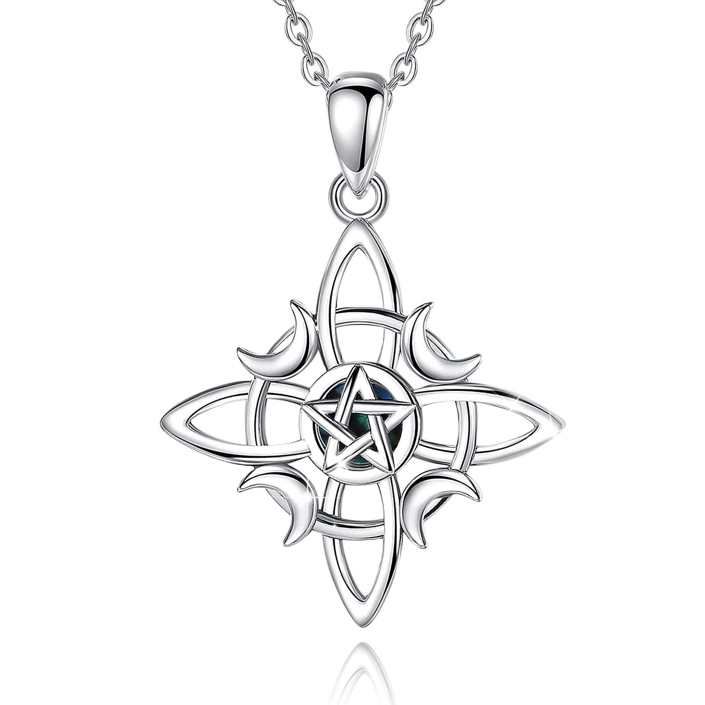 Pentacle Witches Knot protection Necklace