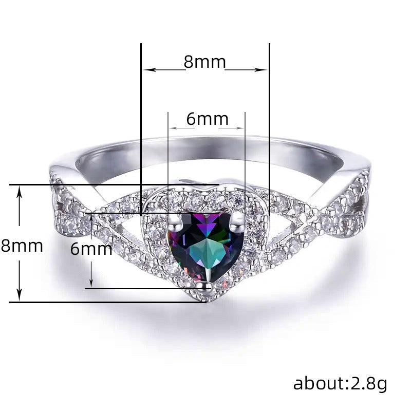 Rainbow Topaz Love Ring