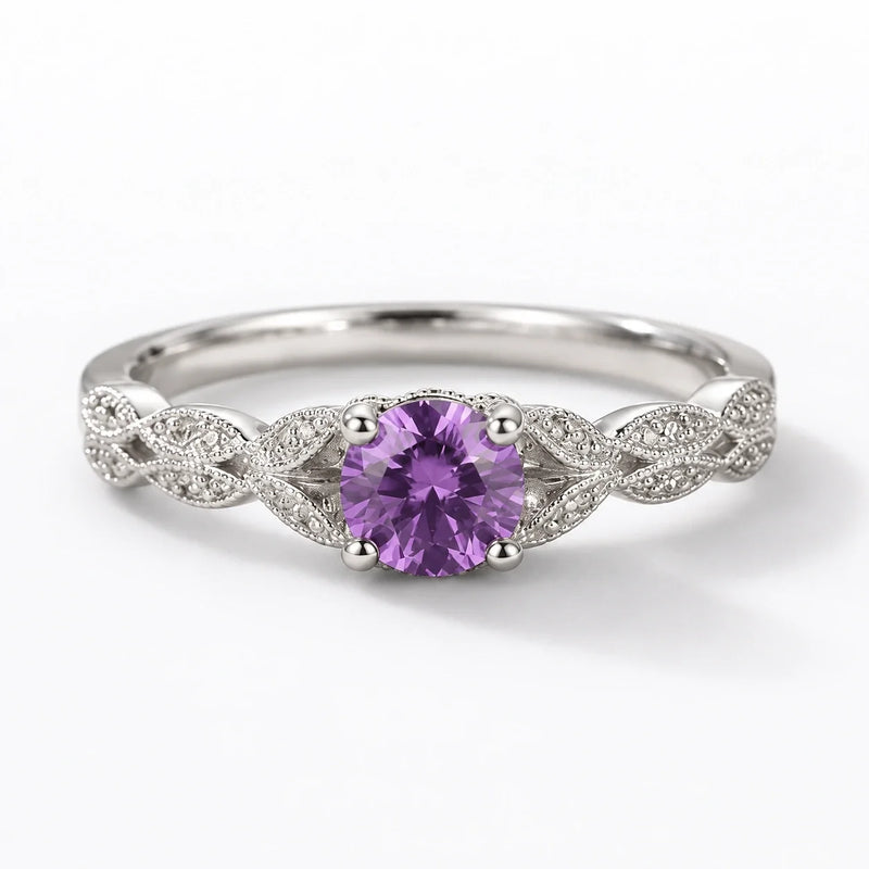 Enchanted Leaf Crystal Ring