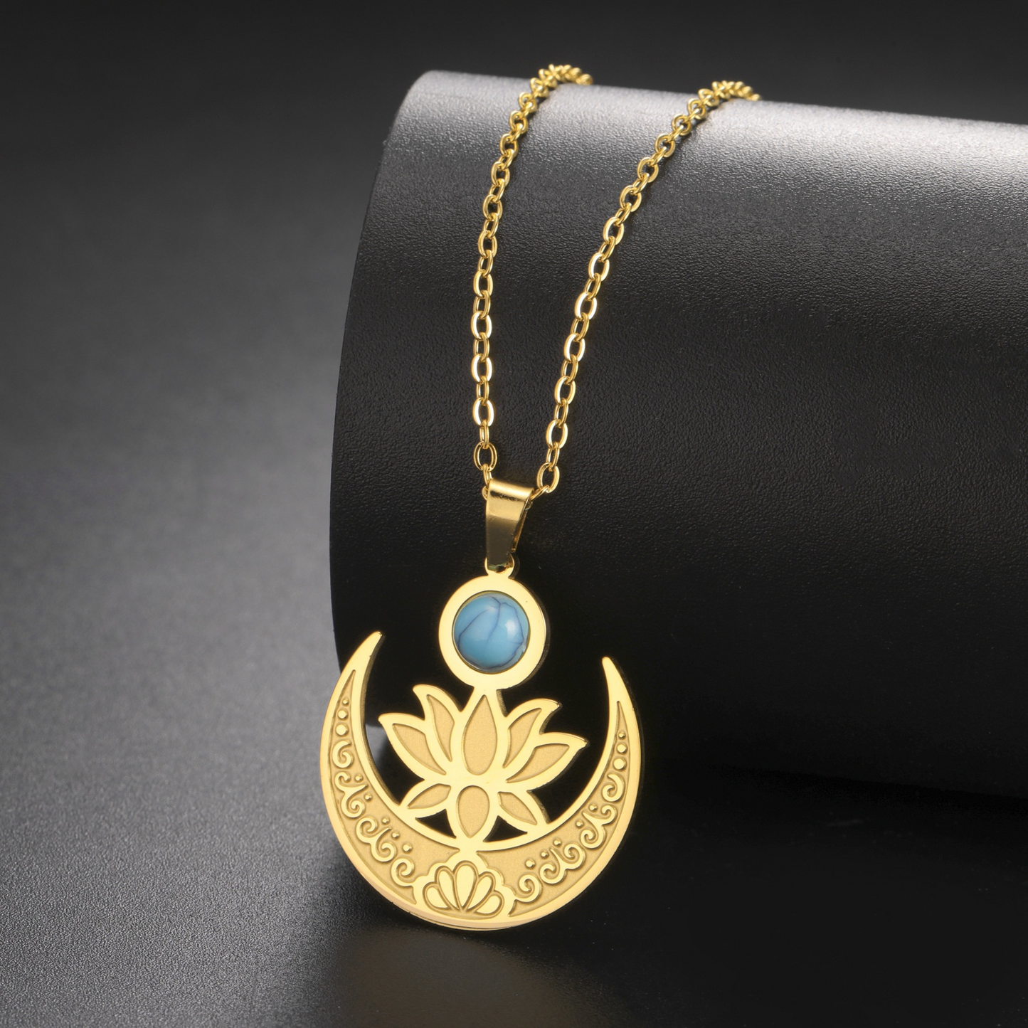 ENCHANTED MOON LOTUS BLOSSOM NECKLACE