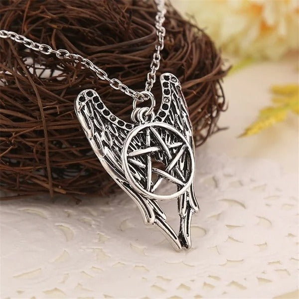 Angel Wings Pentacle Guardianship Necklace