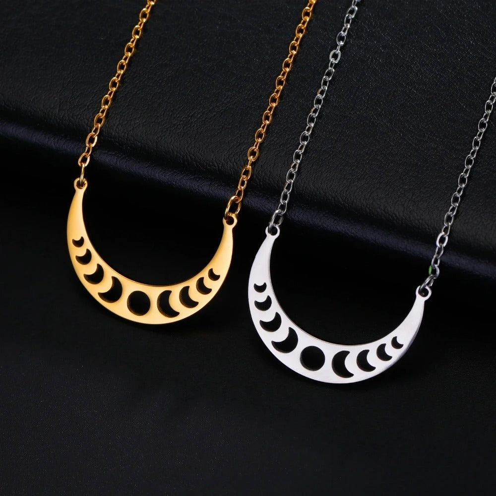 Lunar Phases Crescent Moon Necklace