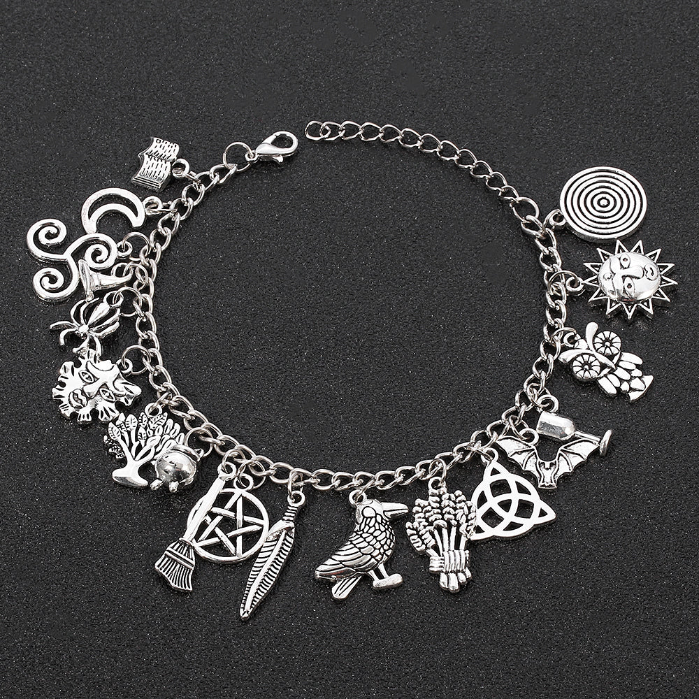 Mystical Elements Bracelet: Sun, Pentacle, Moon, Celtic and Runes