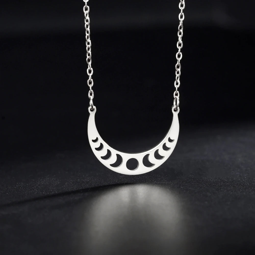 Lunar Phases Crescent Moon Necklace