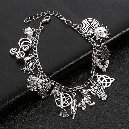 Mystical Elements Bracelet: Sun, Pentacle, Moon, Celtic and Runes