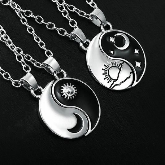 Yin Yang/ Sun Moon Couples Necklace Set