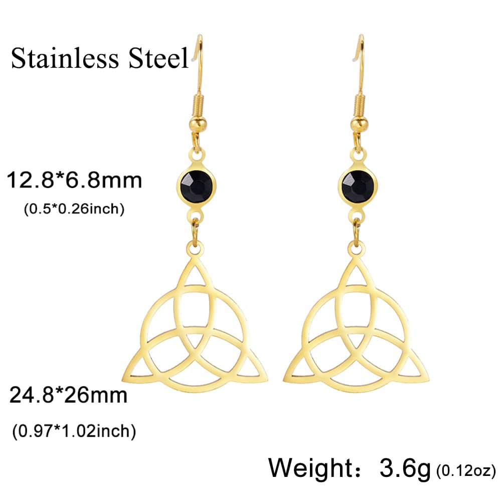 Mystical Triquetra Amulet Drop Earrings