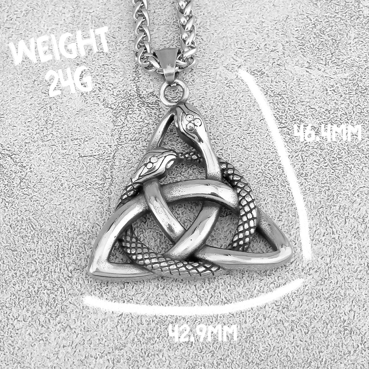 Ouroboros Trinity Knot Necklace