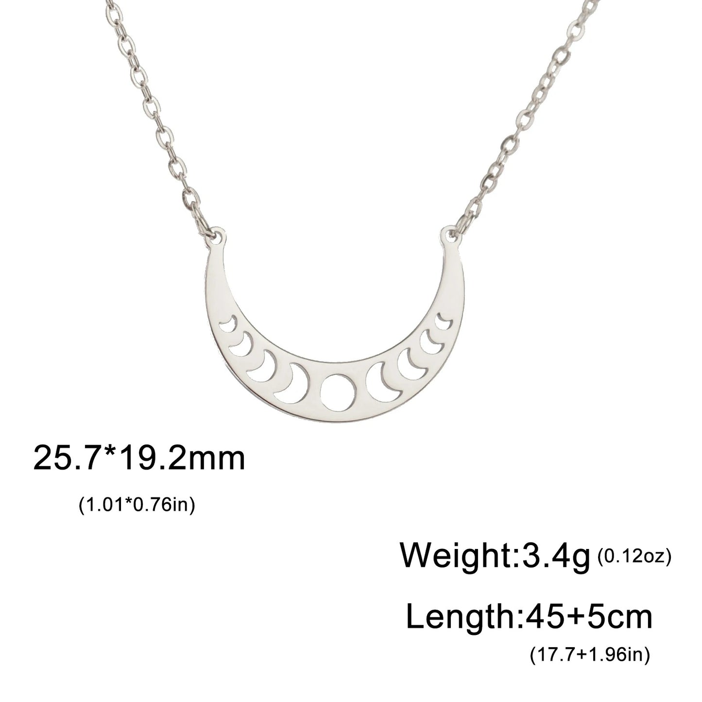 Lunar Phases Crescent Moon Necklace