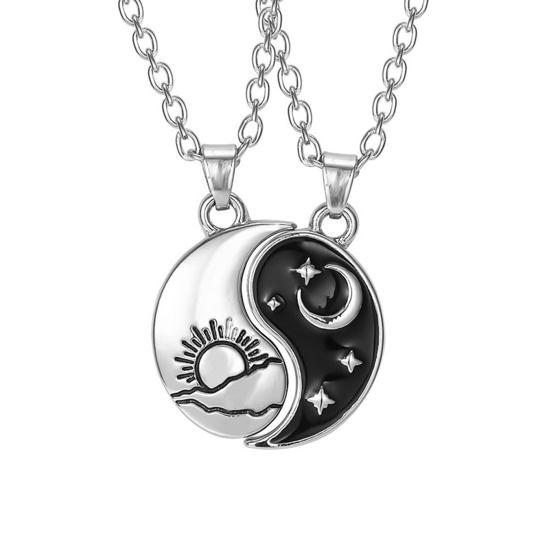 Yin Yang/ Sun Moon Couples Necklace Set