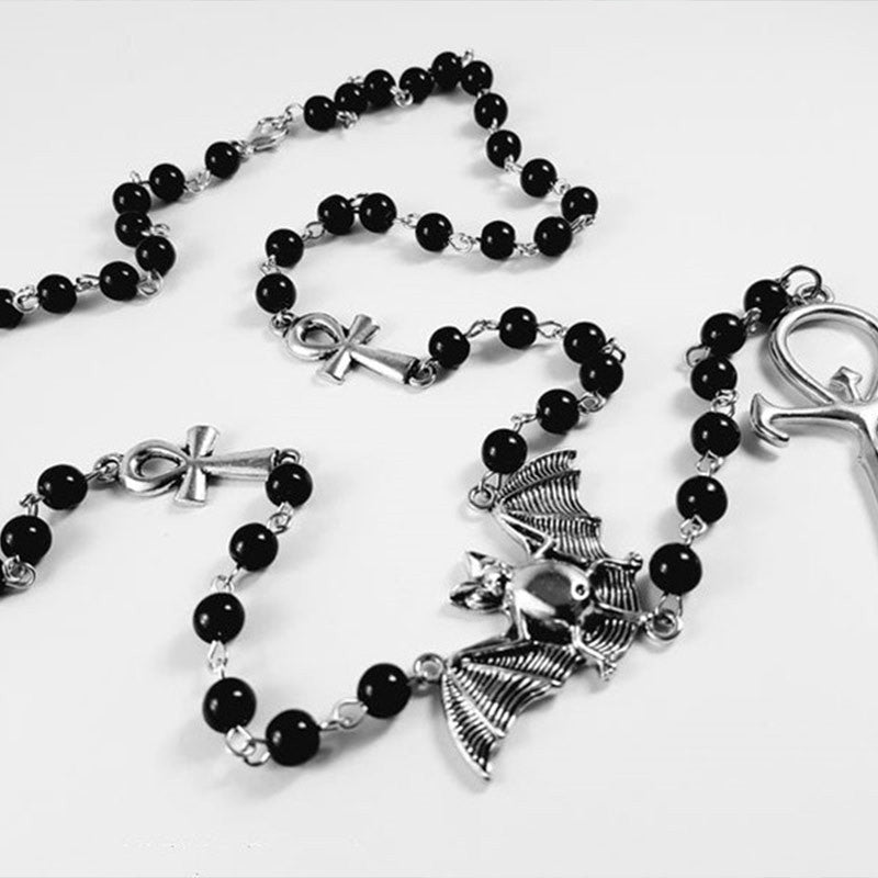 The Key of Life Bat Ankh Necklace