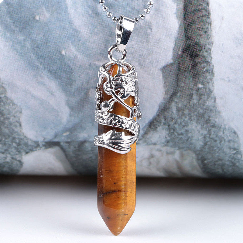 Collar con colgante de piedra natural