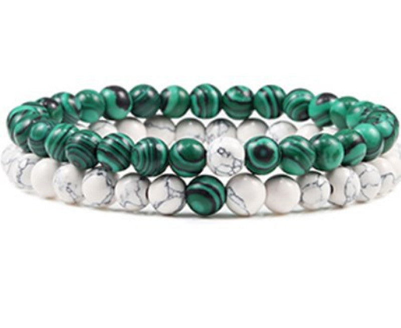 Black Lava Stone Couple Bracelet 2pc Set