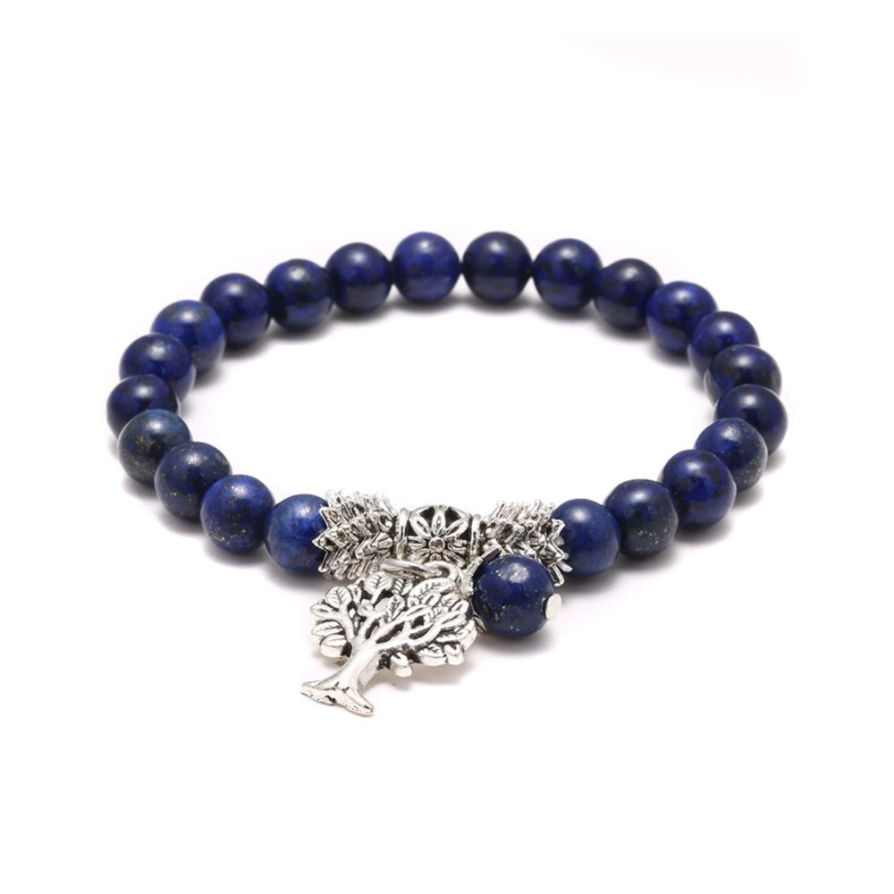 LAPIS LAZULI TREE OF LIFE AWARENESS BRACELET