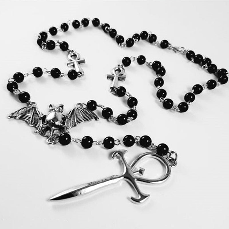 The Key of Life Bat Ankh Necklace