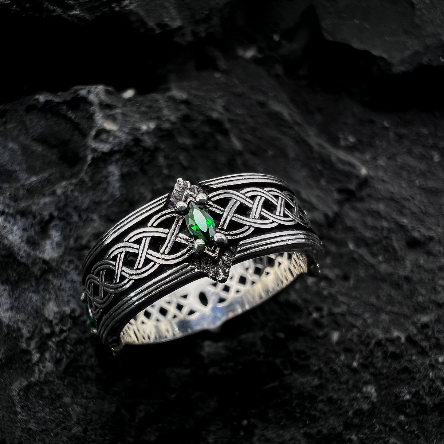 Sacred Green Stone Protection Ring