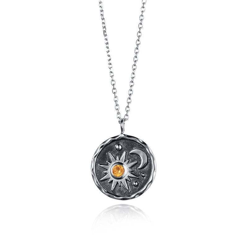 Sun Moon Phase Ouroboros Necklace