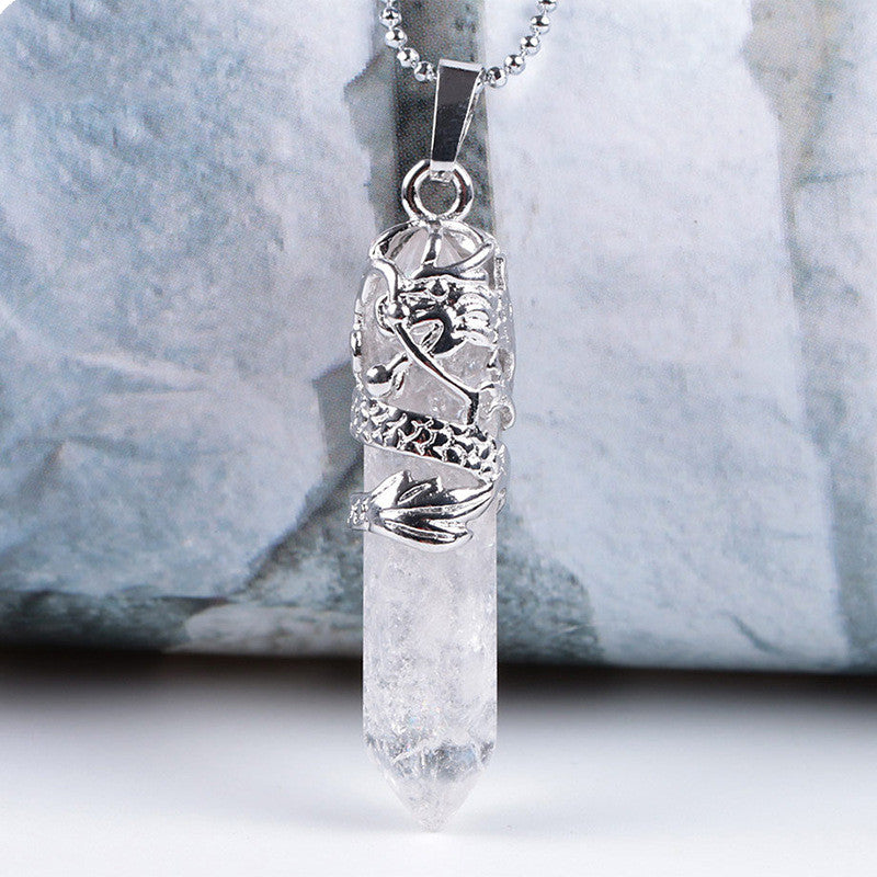 Collar con colgante de piedra natural