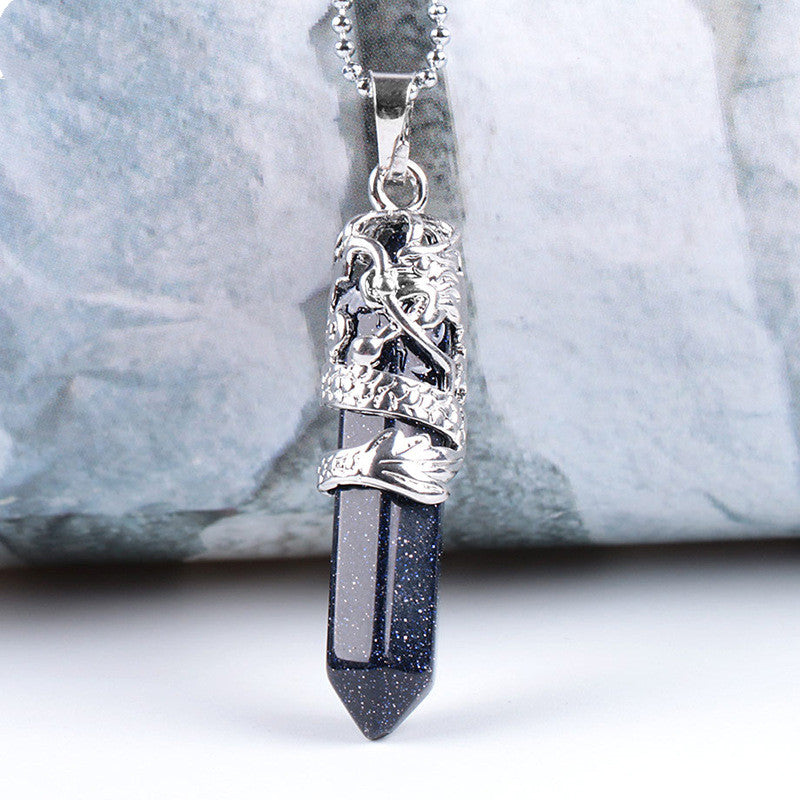 Collar con colgante de piedra natural