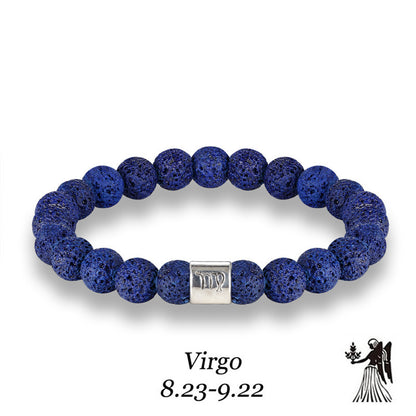 Handmade Lava Stone Zodiac Bracelet