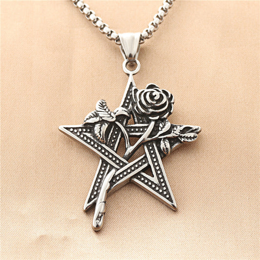 Pentagram Rose Necklace