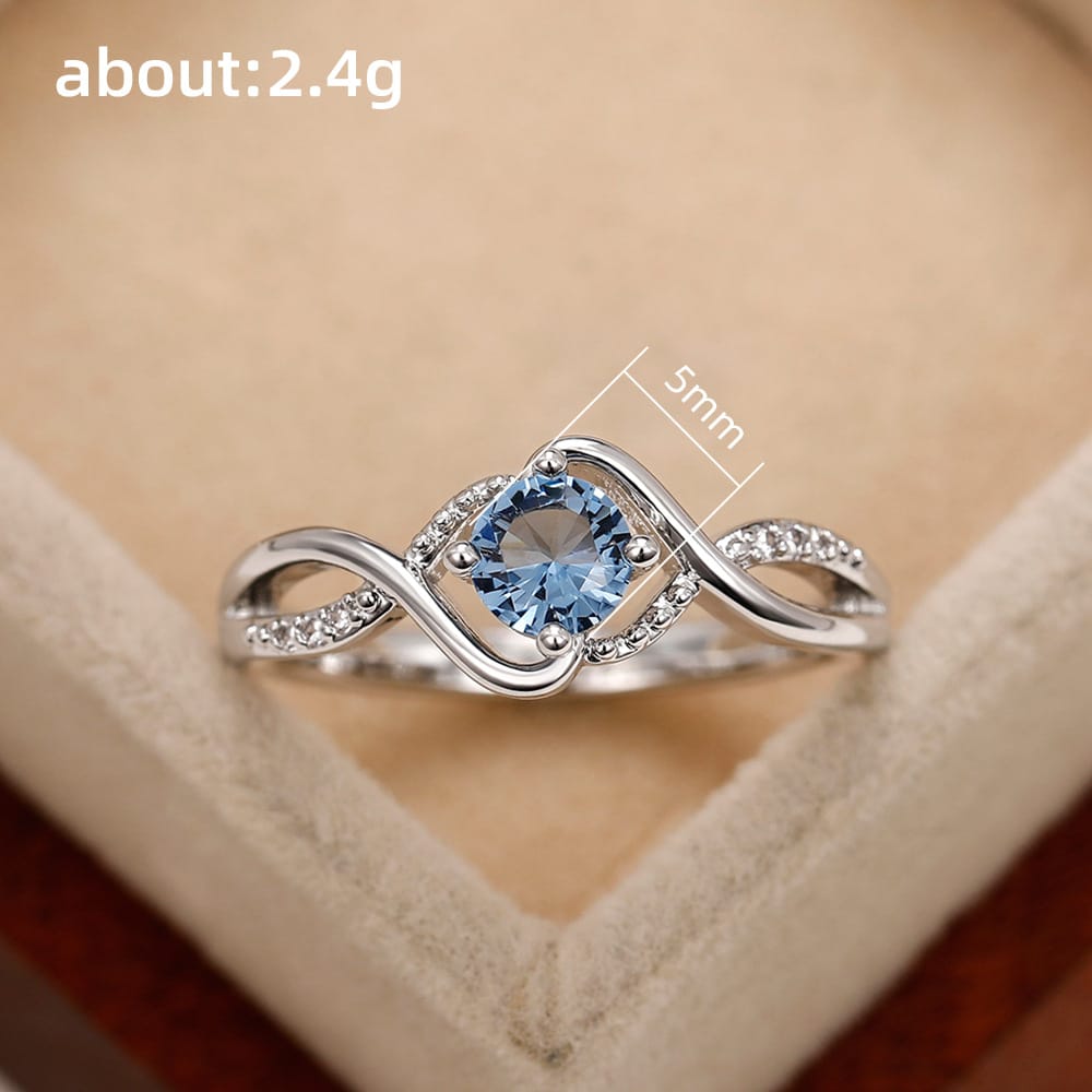 Infinity Blue Diamond Zircon Ring