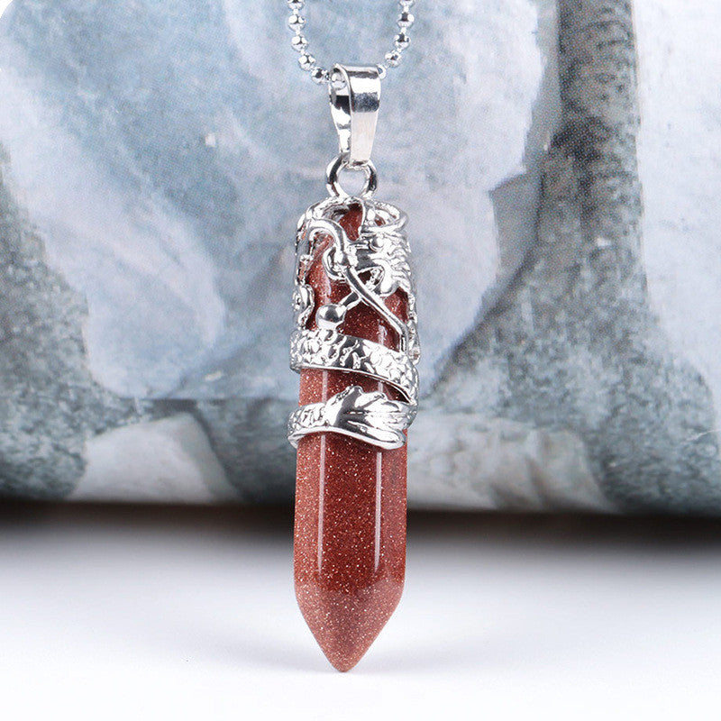 Collar con colgante de piedra natural