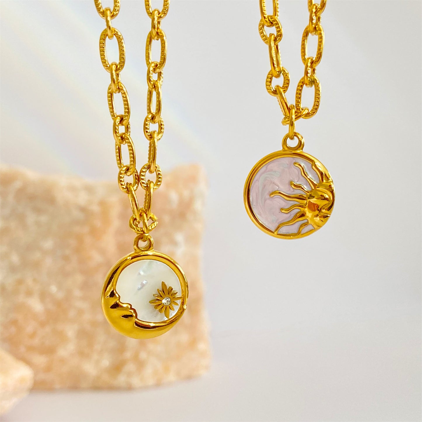 Moon and Sun Celestial Necklace