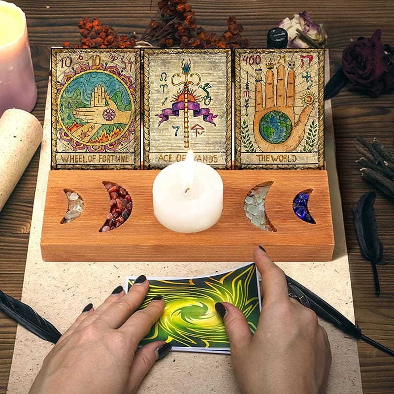 Marco de madera de la tarjeta del tarot de la exhibición de la decoración de la habitación