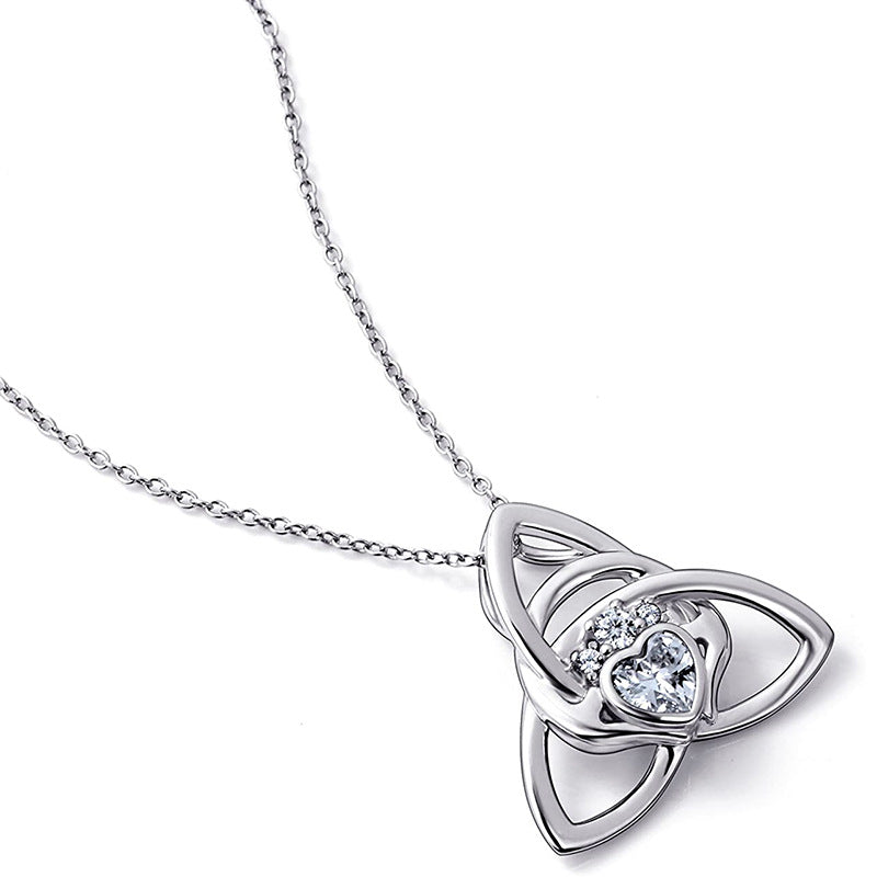 Enchantress Triquetra Heart Crystal Necklace
