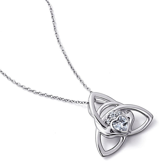 Enchantress Triquetra Hand Heart Gemstone Necklace