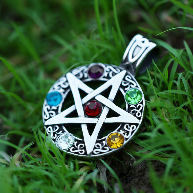 Pentagram Crystal Amulet Pendant