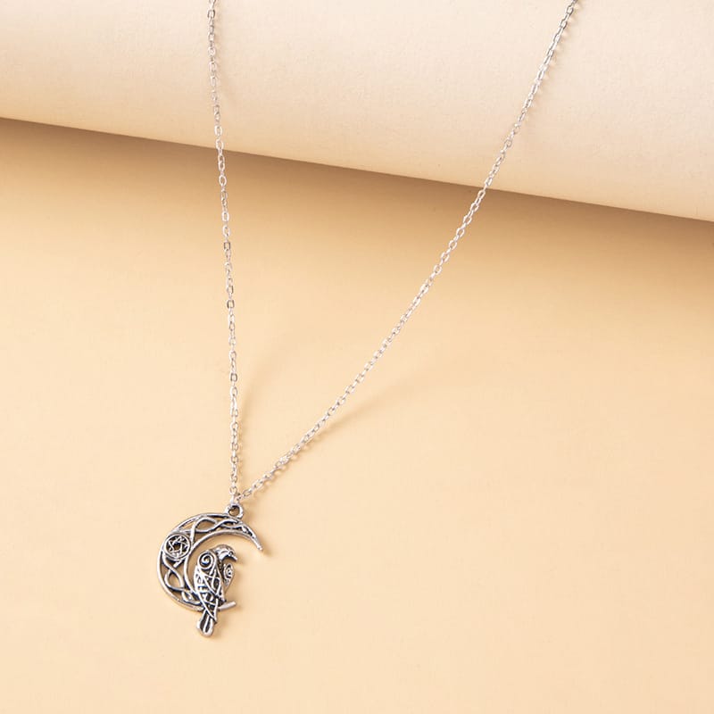 Moon Raven Wisdom Necklace