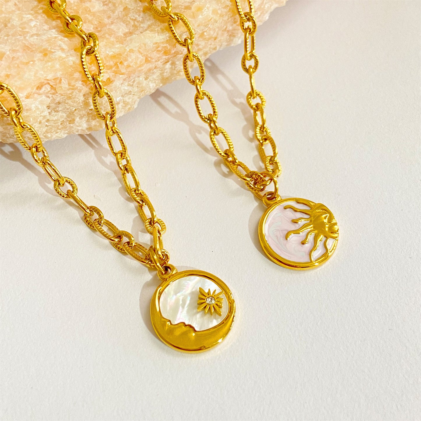 Moon and Sun Celestial Necklace