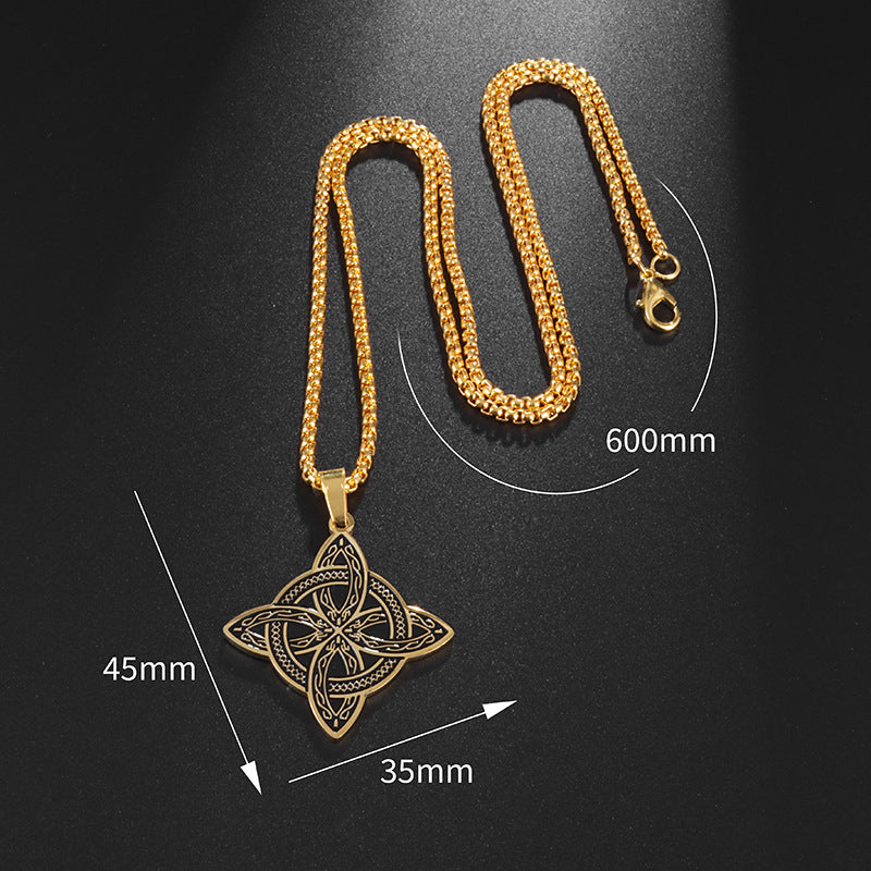 Witches Knot Protective Stainless Steel Necklace