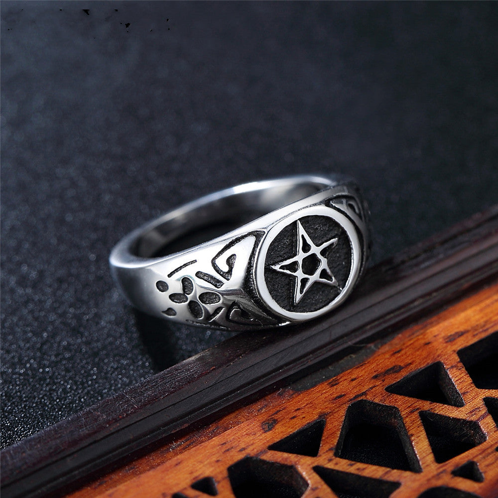 Titanium Pentacle Ring