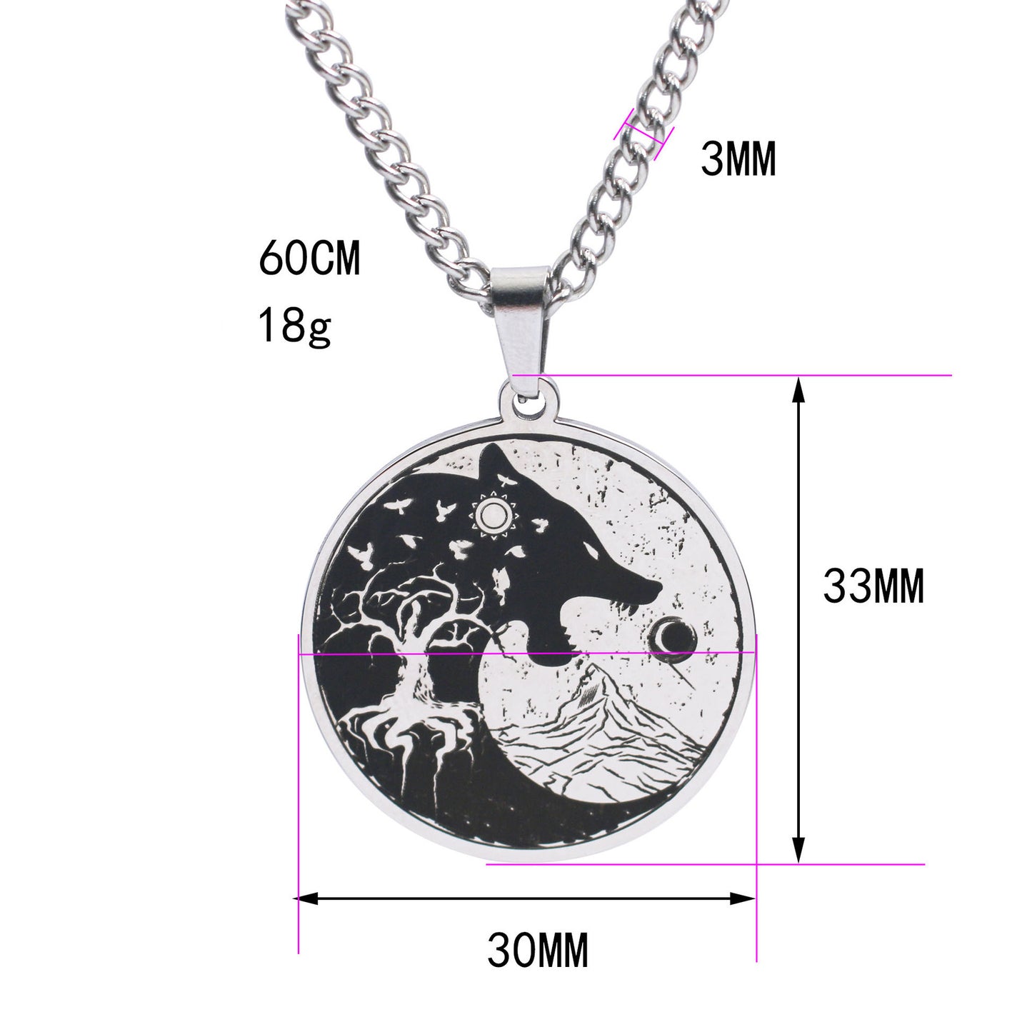 The Wolf Howling At The Moon Necklace