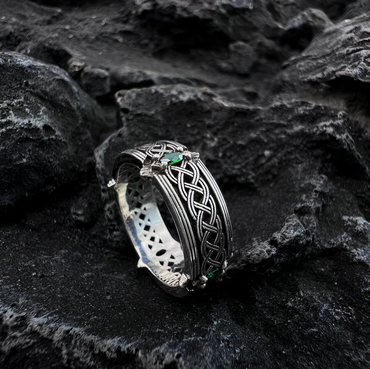 Sacred Green Stone Protection Ring