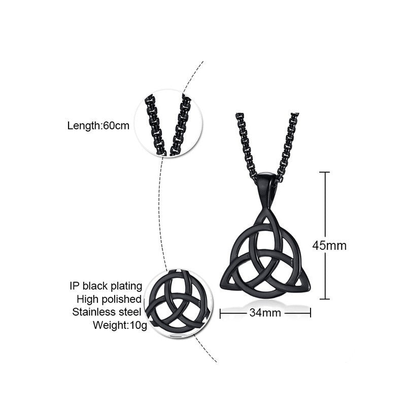 IRISH CELTIC KNOT TRIQUETRA NECKLACE