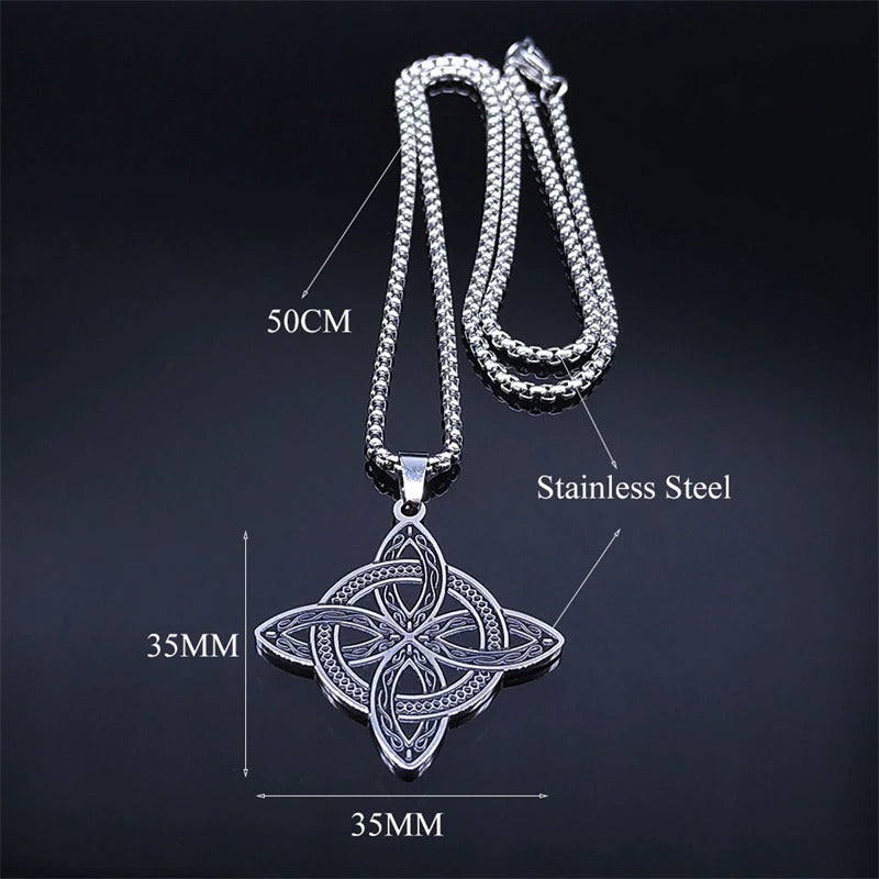 Witches Knot Protective Stainless Steel Necklace