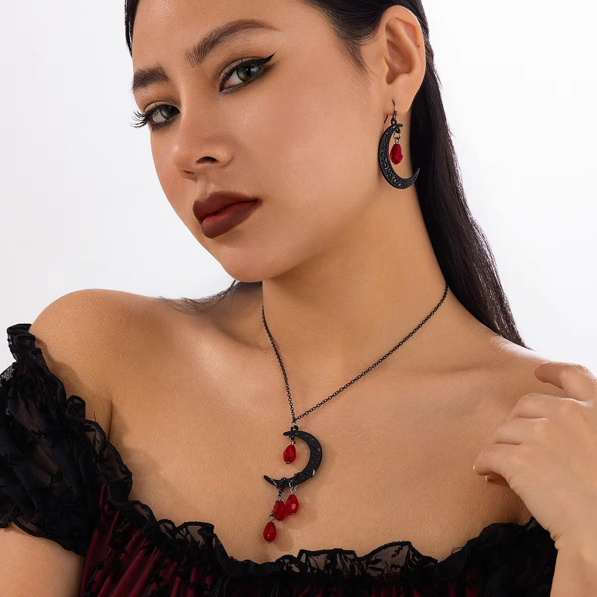 Sacred Gothic Blood Moon Crescent Set