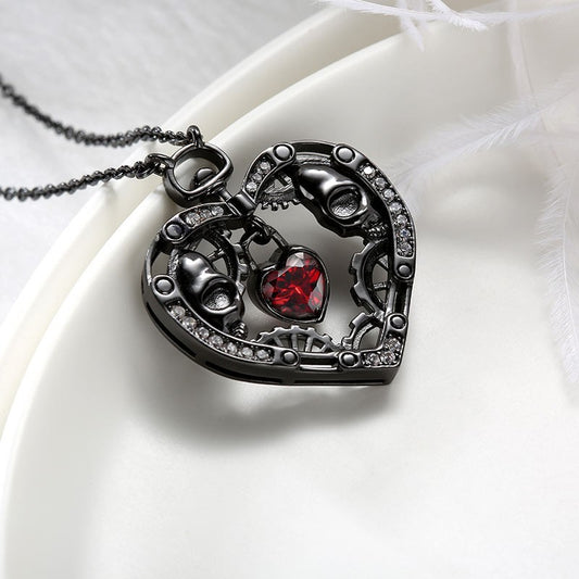 Gothic Love Clockwork Necklace