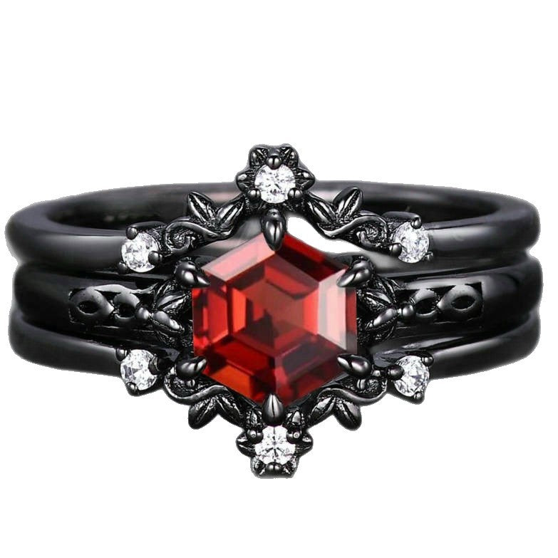 Crimson Covenant Ring Set