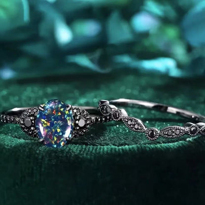 Aurora Prism Obsidian Ring