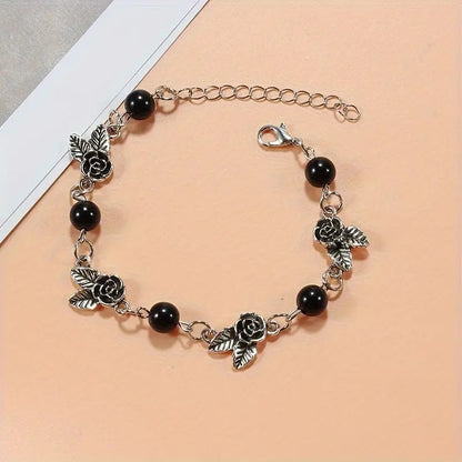 Gothic Rose Charm Bracelet