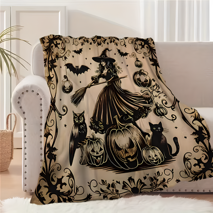 Enchanted Pumpkin Witch Blanket