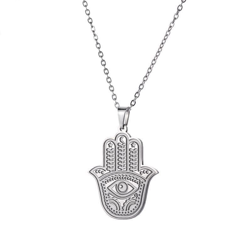 Hand Protection Diamond Hamsa Hand Protection Necklace – Wicca Vibes