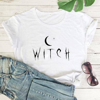 Witch Star Moon and Crescent Print Women's T-Shirt