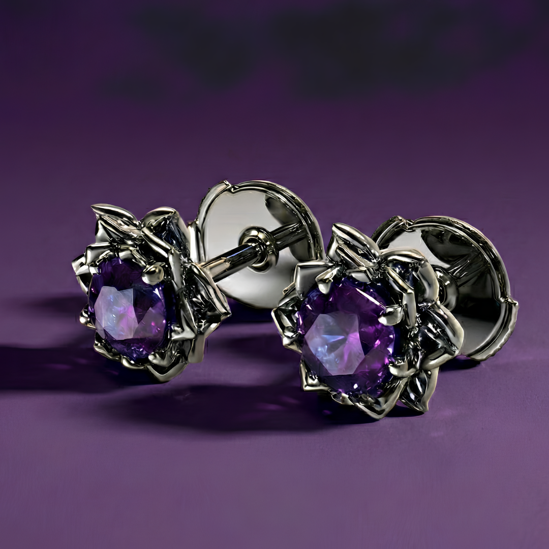 Shadow Petal Crystal Earrings