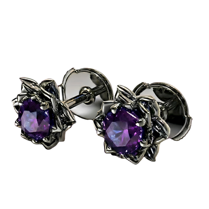 Shadow Petal Crystal Earrings